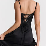 Gabriella Belle | Satin Corset Maxi Evening Dress