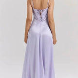 Gabriella Belle | Satin Corset Maxi Evening Dress