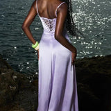 Gabriella Belle | Satin Corset Maxi Evening Dress