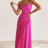 Gabriella Belle | Satin Corset Maxi Evening Dress