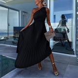 Amélisse Laurent | Pleated One Shoulder Wedding Guest Dress