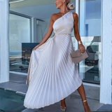 Amélisse Laurent | Pleated One Shoulder Wedding Guest Dress