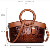 Oriana | Crocodile Pattern Handbag Top Handle Shoulder Strap