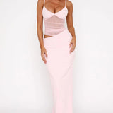 Raven | Sheer Panel Evening Maxi Dress