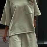 Soft Form | Oversized Lounge Tee and High Waist Shorts Set