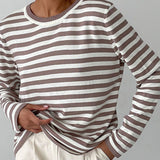 Monochrome Ease | Striped Knit Top with Relaxed Fit