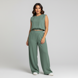Luminara Ease | Sleeveless Wide Leg Two Piece Set