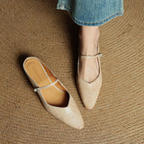 Virelia | Leather Mary Jane Mules Refined Pointed Comfort