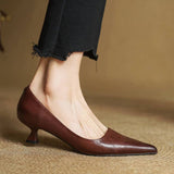 Cavelle | Leather Kitten Heel Pumps Refined Timeless Elegance