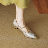 Savanna | Pearl Strap Kitten Heel Pumps