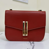 Obsidian Form | Structured Black Leather Shoulder Bag with Gold Clasp