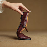 Virelia | Leather Mary Jane Mules Refined Pointed Comfort