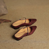 Virelia | Leather Mary Jane Mules Refined Pointed Comfort