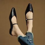 Virelia | Leather Mary Jane Mules Refined Pointed Comfort