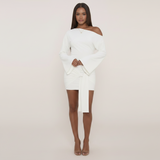 Valessia Noire | One Shoulder Wedding Guest Mini Dress
