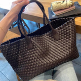 Elara Weave | Handwoven Leather Tote with Large Capacity