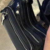 Luna Zip | Crescent Shoulder Bag with Silver Accents