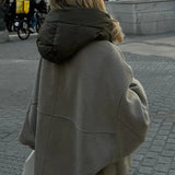 Urban Halo | Oversized Hooded Zip Jacket with Adjustable Hem