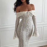 Natas | Lace Off Shoulder Maxi Gown