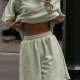 Soft Form | Oversized Lounge Tee and High Waist Shorts Set