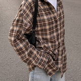 Rowan Plaid | Oversized Button Up Shirt with Chest Pockets