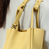 Aurelia Bucket | Structured Leather Tote with Gold Accents