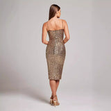 Adele Lumière | Glitter Spaghetti Strap Midi Dress