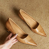 Cavelle | Leather Kitten Heel Pumps Refined Timeless Elegance