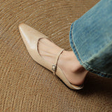 Virelia | Leather Mary Jane Mules Refined Pointed Comfort