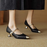 Savanna | Pearl Strap Kitten Heel Pumps