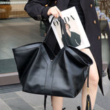 Valencia | Oversized Leather Tote with Structured Handles