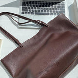 Pure Carry | Minimal Soft Leather Tote with Large Capacity