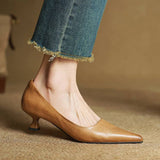 Cavelle | Leather Kitten Heel Pumps Refined Timeless Elegance