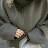 Urban Halo | Oversized Hooded Zip Jacket with Adjustable Hem