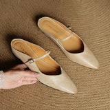 Virelia | Leather Mary Jane Mules Refined Pointed Comfort
