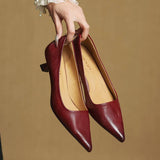 Cavelle | Leather Kitten Heel Pumps Refined Timeless Elegance