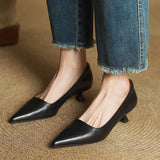 Cavelle | Leather Kitten Heel Pumps Refined Timeless Elegance