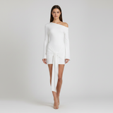Valessia Noire | One Shoulder Wedding Guest Mini Dress