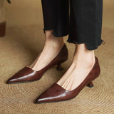 Cavelle | Leather Kitten Heel Pumps Refined Timeless Elegance