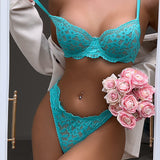 Isla Teal | Lace Underwire Lingerie Set