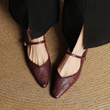 Virelia | Leather Mary Jane Mules Refined Pointed Comfort