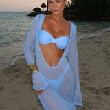 Azure Mirage | 3 Piece Mesh Maxi Beachwear Set