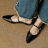 Virelia | Leather Mary Jane Mules Refined Pointed Comfort