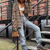 Rowan Plaid | Oversized Button Up Shirt with Chest Pockets