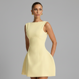 Camille Éloise | Boat Neck A Line Mini Dress