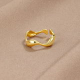 Ocean Whisper | Adjustable Gold Finish Ring