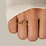 Ocean Whisper | Adjustable Gold Finish Ring