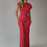 Arlienne | Lace Up Back Flowing Maxi Gown