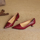 Cavelle | Leather Kitten Heel Pumps Refined Timeless Elegance