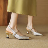 Savanna | Pearl Strap Kitten Heel Pumps
